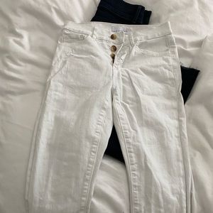 High waisted skinny white jeans